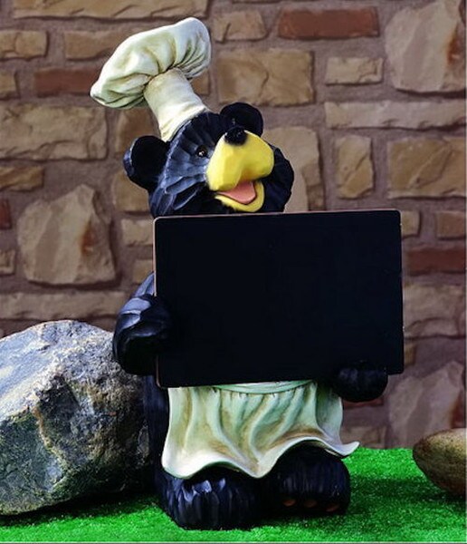 Chef Bear Menu Board Statue